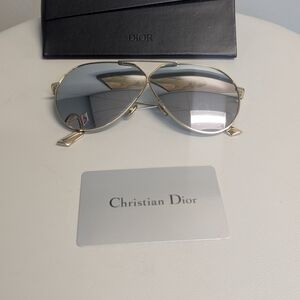 Dior Gold and Silver Aviator Sunglasses